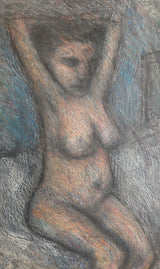 Caryatid original mixed media 1982 by Arthur Berry Original Art from Barewall Art Gallery