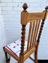 French Linen Vintage Utility Dining Chair by Lost and Found Projects
