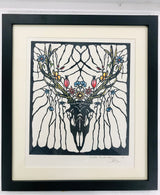 Deer Skull with Flowers Print 2018 by Aneta W Brudkowska