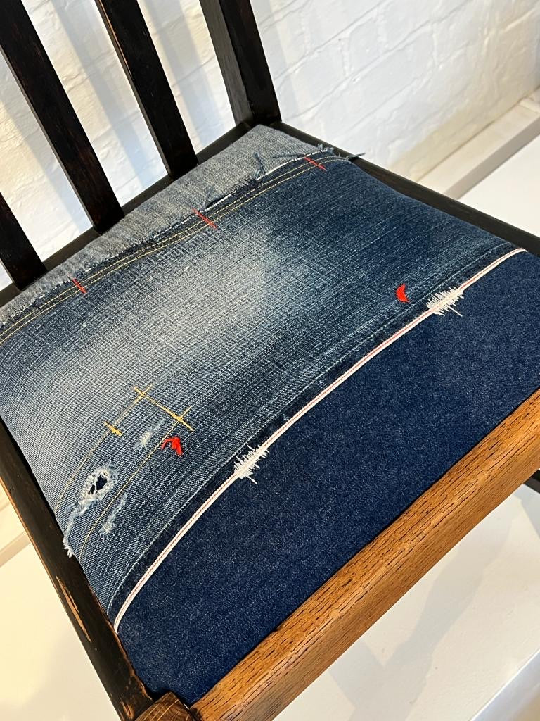 Vintage Denim Boro Dining Chair 2 by Lost and Found Projects