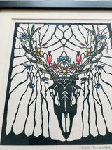 Deer Skull with Flowers Print 2018 by Aneta W Brudkowska