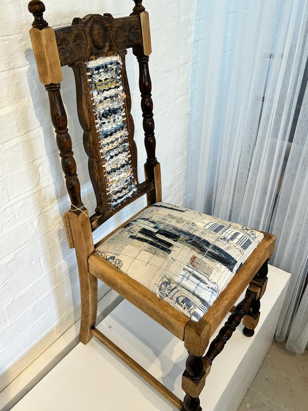 Rag Weave Utility Vintage Dining Chair by Lost and Found Projects
