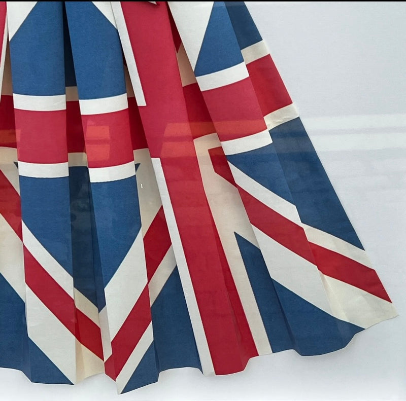 VINTAGE UNION FLAG ORIGAMI ART DRESS BOX FRAMED by Lost and Found Projects
