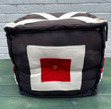 RE-PURPOSED VINTAGE SAIL CANVAS FOOT STOOL by Lost and Found Projects