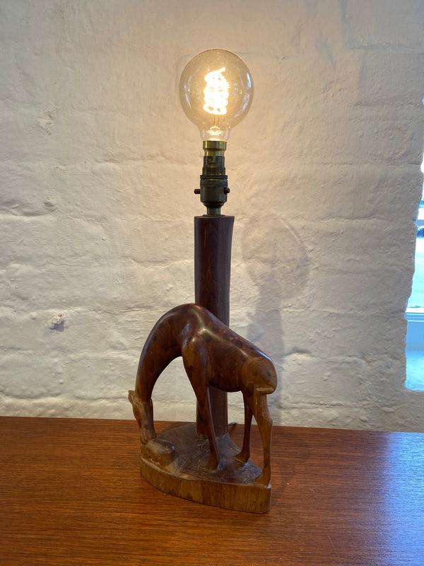 Vintage Mid Century African Carved Animal Lamp by Lost and Found Projects