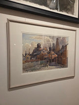 Bottles Ovens Short Passage Longton c1961 watercolour by Reginald Haggar Original Art from Barewall Art Gallery