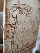 Clay Dust - Potteries Cat ceramic original art by Paine Proffitt Original Art from Barewall Art Gallery