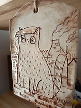 Clay Dust - Potteries Cat ceramic original art by Paine Proffitt Original Art from Barewall Art Gallery