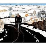 Cycling Art Greeting Cards by Eliza Southwood Cycling Winter Scene greetings card Cards from Barewall Art Gallery