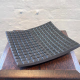 DH1 Black Ceramic New York Grid Platter 2024 by Dave Harper Ceramics from Barewall Art Gallery