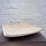 DH2 White Ceramic New York Grid Platter 2024 by Dave Harper Ceramics from Barewall Art Gallery