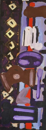 EN0CB002 Abstract 1989 acrylic on cardboard by Enos Lovatt Original Art from Barewall Art Gallery