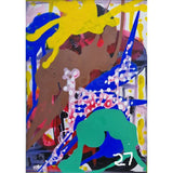 ENLA001 Small Acrylic Flow Series 1990s by Enos Lovatt 27 - SOLD Original Art from Barewall Art Gallery