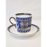 FLUX Archibex Collection by Rebecca Hogg for FLUX Stoke on Trent Tall espresso cup and saucer Platinum Ceramics from Barewall Art Gallery