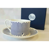 FLUX Bendot Collection by Marcus Steel for FLUX Stoke on Trent Tea cup and saucer Cobalt Ceramics from Barewall Art Gallery
