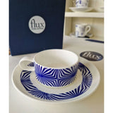FLUX Geometrix Collection by Sarah Callard for FLUX Stoke on Trent Espresso cup and saucer Cobalt Ceramics from Barewall Art Gallery