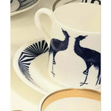 FLUX Geometrix Collection by Sarah Callard for FLUX Stoke on Trent Tall espresso cup and saucer Cobalt Ceramics from Barewall Art Gallery