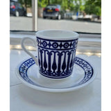 FLUX Novella Collection by Marcus Steel for FLUX Stoke on Trent Tall espresso cup and saucer Cobalt Ceramics from Barewall Art Gallery