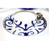 FLUX Rosette Collection by Denise Maloney for FLUX Stoke on Trent Espresso cup and saucer Platinum Ceramics from Barewall Art Gallery