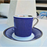 FLUX Solas Collection by Anthony Horrigan for FLUX Stoke on Trent Tall espresso cup and saucer Platinum Ceramics from Barewall Art Gallery