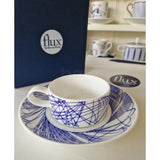 FLUX Spiro Collection by Harry Davies for FLUX Stoke on Trent Espresso cup and saucer Cobalt Ceramics from Barewall Art Gallery