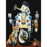 Greeting Card Collection by Jane Ford Golden Torch - Lambretta Scooter and Fox greeting card Cards from Barewall Art Gallery