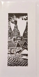 Hand printed Bee and honeycomb art greeting cards 2024 by Shauna McCann Bottles above the Rooftops Greetings Cards Gift from Barewall Art Gallery