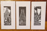 Hand printed Bee and honeycomb art greeting cards 2024 by Shauna McCann Gift from Barewall Art Gallery