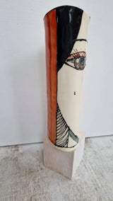 JC2406 Leonora lustre hand painted face vase 2023 by Jonathan Cox Ceramics from Barewall Art Gallery