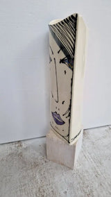JC2406 Leonora lustre hand painted face vase 2023 by Jonathan Cox Ceramics from Barewall Art Gallery