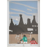 Kiln Kicks Linocut 2021 by Peter Davies Linocut from Barewall Art Gallery