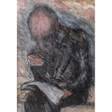 Man Reading Newspaper 1990 by Arthur Berry Original Art from Barewall Art Gallery