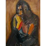 Nat Seated Semi Nude Oil by Richard Fitton Original Art from Barewall Art Gallery