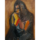 Nat Seated Semi Nude Oil by Richard Fitton by Barewall