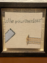 Original textile art salvaged textile block and treads. Chemiser by Lost and Found Projects by Barewall