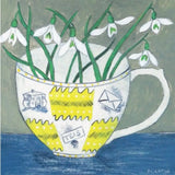 Ravilious Art Greeting Cards by Debbie George Snowdrops in a Cup Greetings Card Gift from Barewall Art Gallery