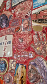 Red Heart with Cherish Life Key to Your Heart with Hand Mirror 2024 by Philip Hardaker Ceramics from Barewall Art Gallery