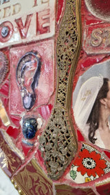 Red Heart with Cherish Life Key to Your Heart with Hand Mirror 2024 by Philip Hardaker Ceramics from Barewall Art Gallery