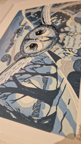 The Aviator 2023 Lino Print by Louise Edwards