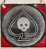 Ace of Spades 5 Glass Panel Hanging Suncatcher 2026 by Rebecca Davies