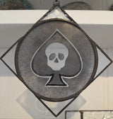 Ace of Spades 5 Glass Panel Hanging Suncatcher 2026 by Rebecca Davies