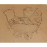 SL3 Pram study drawing and figure watercolour to reverse c1939 by Stanley Lewis Original Art from Barewall Art Gallery