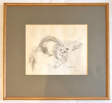 Squirrel on a Branch Drawing c1940s by Vivian Pitchforth RA Original Art from Barewall Art Gallery