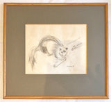 Squirrel on a Branch Drawing c1940s by Vivian Pitchforth RA by Barewall
