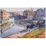 The Potteries and Canals Print Collection by Geoffrey Wynne RI Canal Fishing Longport, No Luck Today Print from Barewall Art Gallery