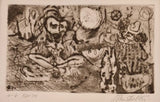 Untitled Etching 4-6 Nov 1970 by John Shelton Original Art from Barewall Art Gallery