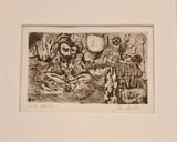 Untitled Etching 4-6 Nov 1970 by John Shelton Original Art from Barewall Art Gallery