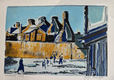 Windchill in Potteries Reduction Lino Print 2025 by Jayne Pellington Prints from Barewall Art Gallery