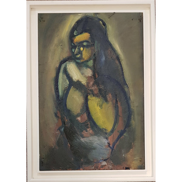 Nat Seated, Nude Oil by Richard Fitton