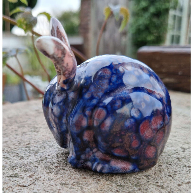 Rabbit, Mottled Glazed ceramic figure c1905 by Bernard Moore